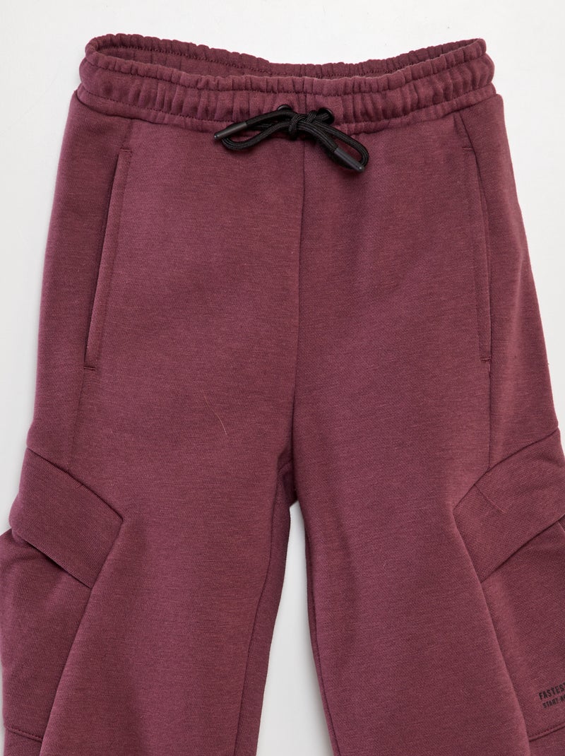 Pantalon jogging avec poches côtés Aubergine - Kiabi