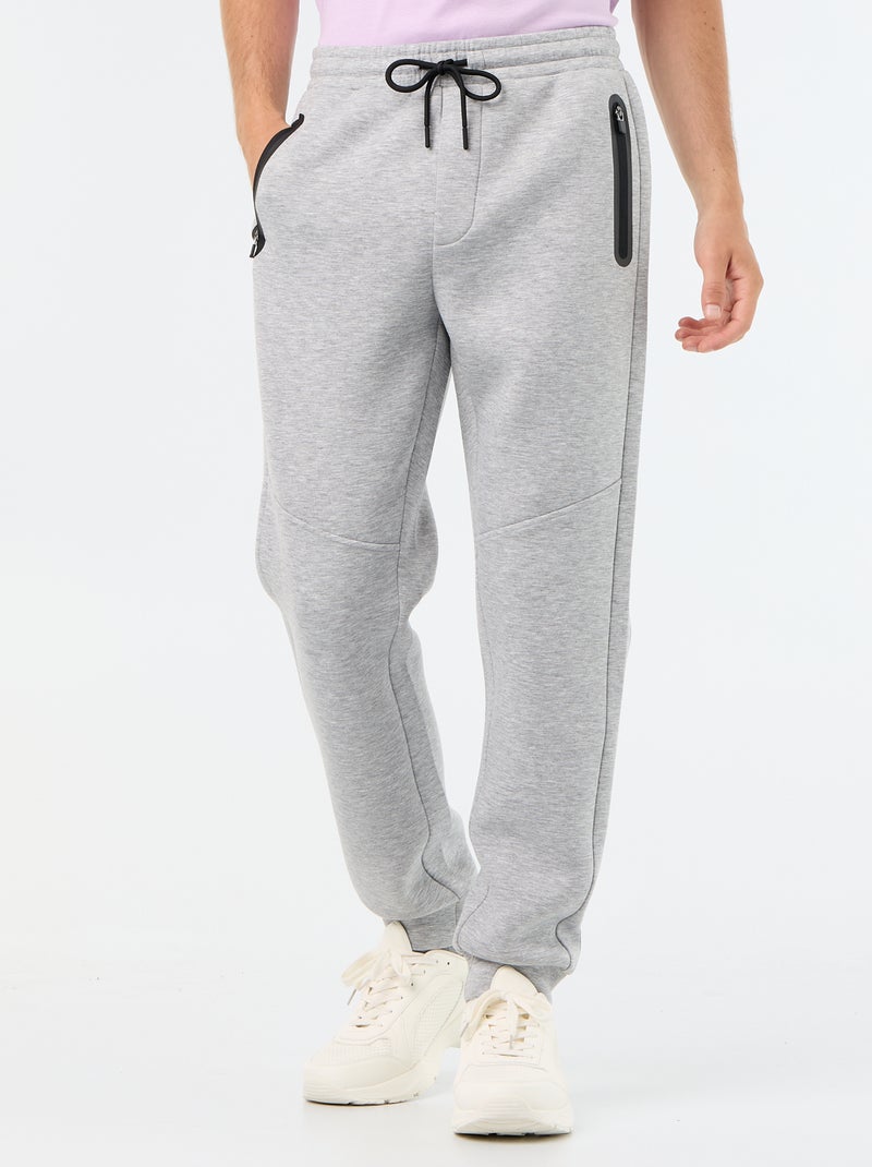 Pantalon jogging avec poches zippées Gris - Kiabi