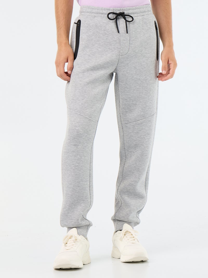 Pantalon jogging avec poches zippées Gris - Kiabi