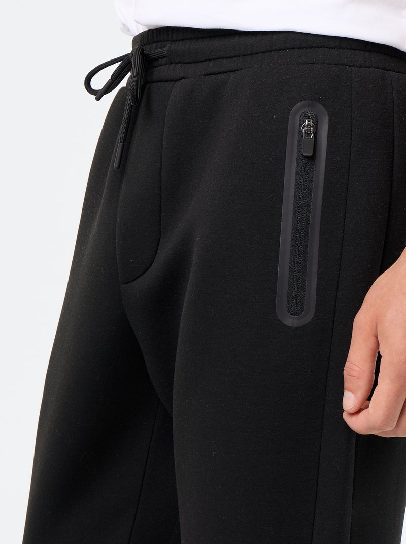 Pantalon jogging avec poches zippées Noir - Kiabi