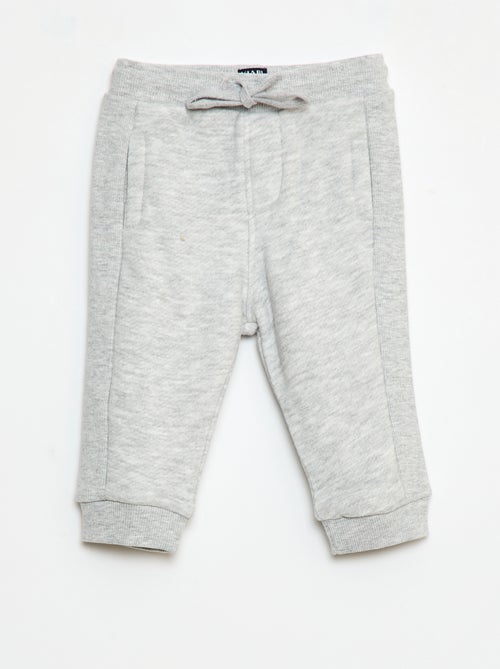 Pantalon jogging chiné en french terry - Kiabi