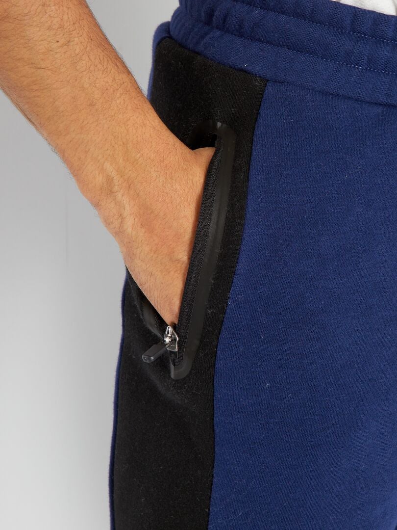 Pantalon jogging color-block Bleu - Kiabi