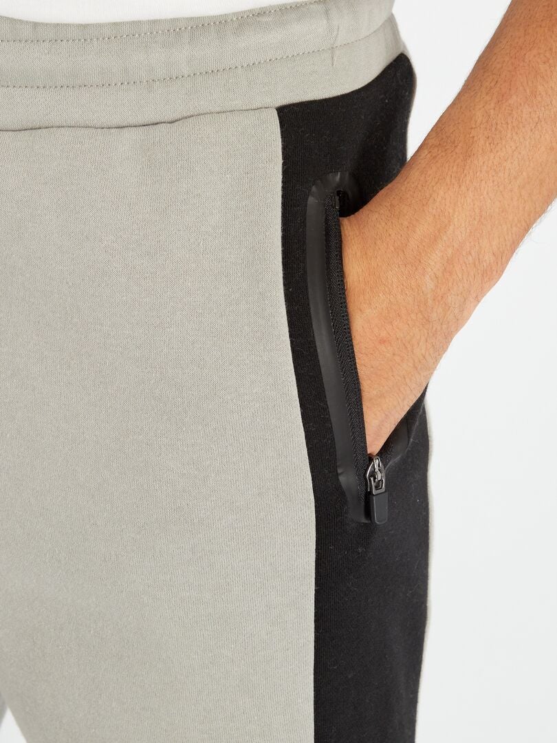 Pantalon jogging color-block Gris - Kiabi