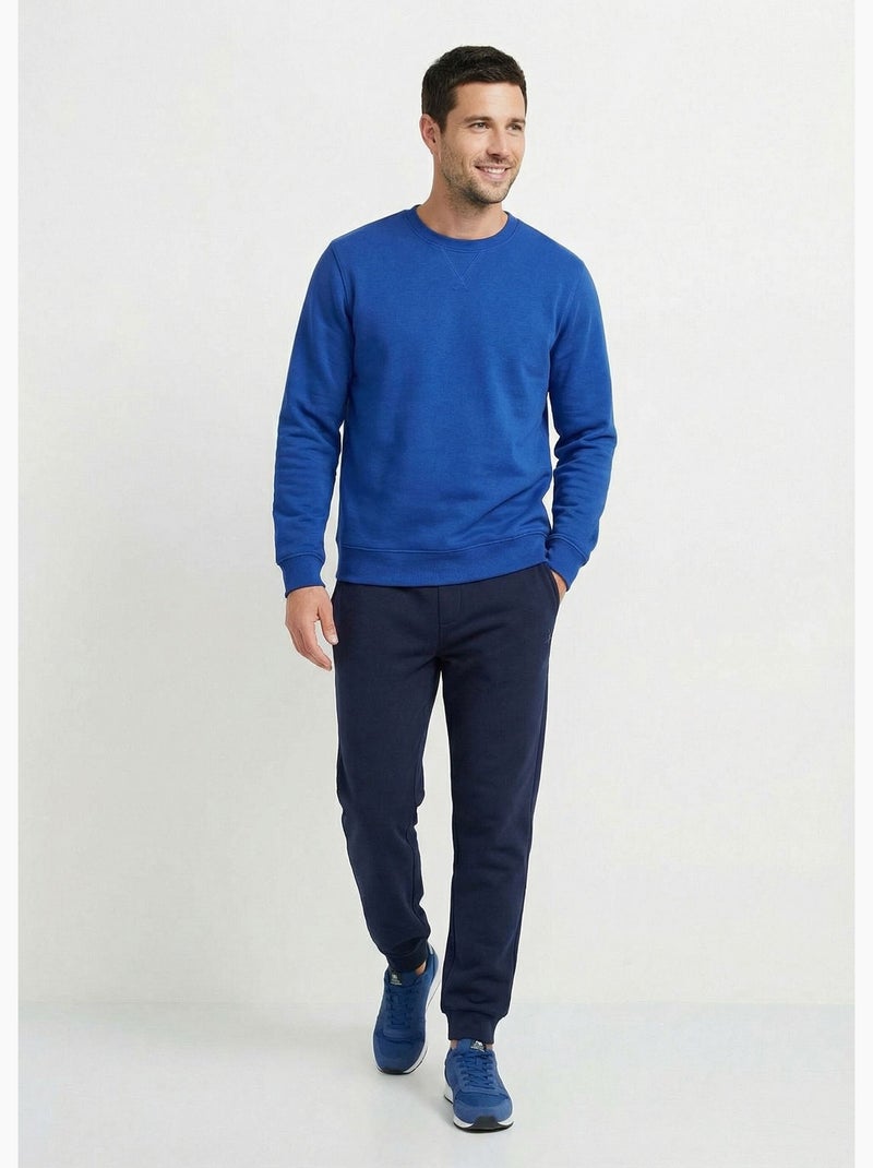 Pantalon jogging élastiqué molleton - Afibel Bleu marine - Kiabi