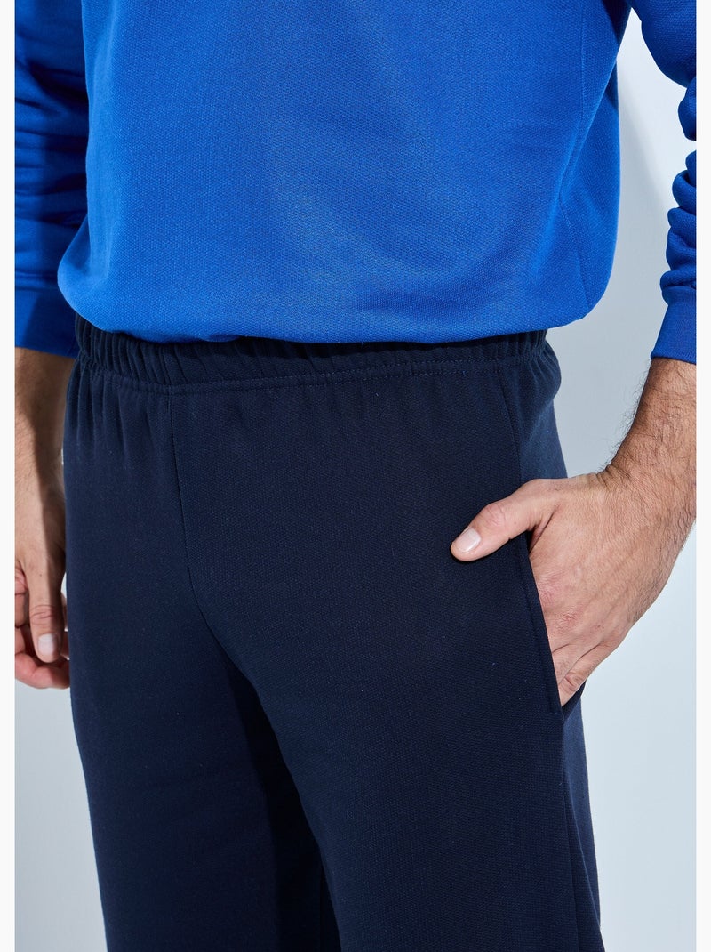 Pantalon jogging élastiqué molleton - Afibel Bleu marine - Kiabi