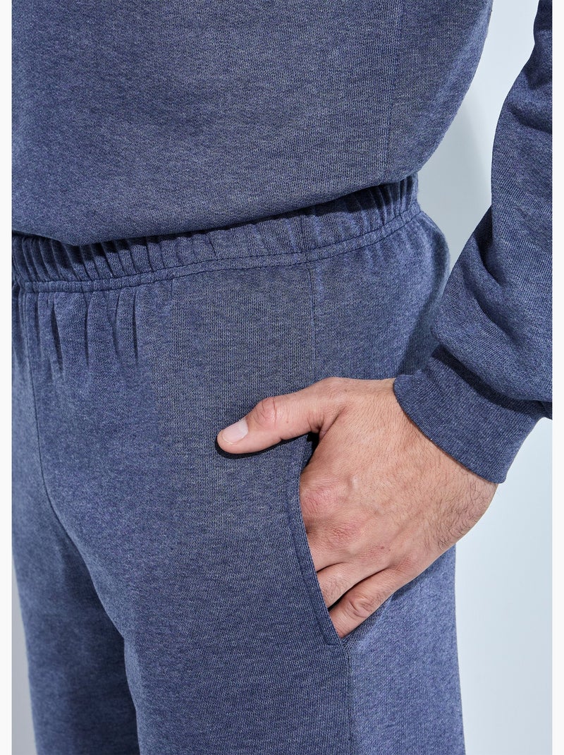 Pantalon jogging élastiqué molleton - Afibel Bleu - Kiabi
