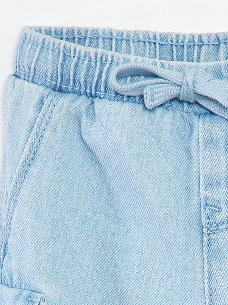 Pantalon jogging en denim avec poches Bleu - Kiabi