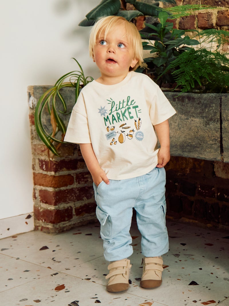 Pantalon jogging en denim avec poches Bleu - Kiabi