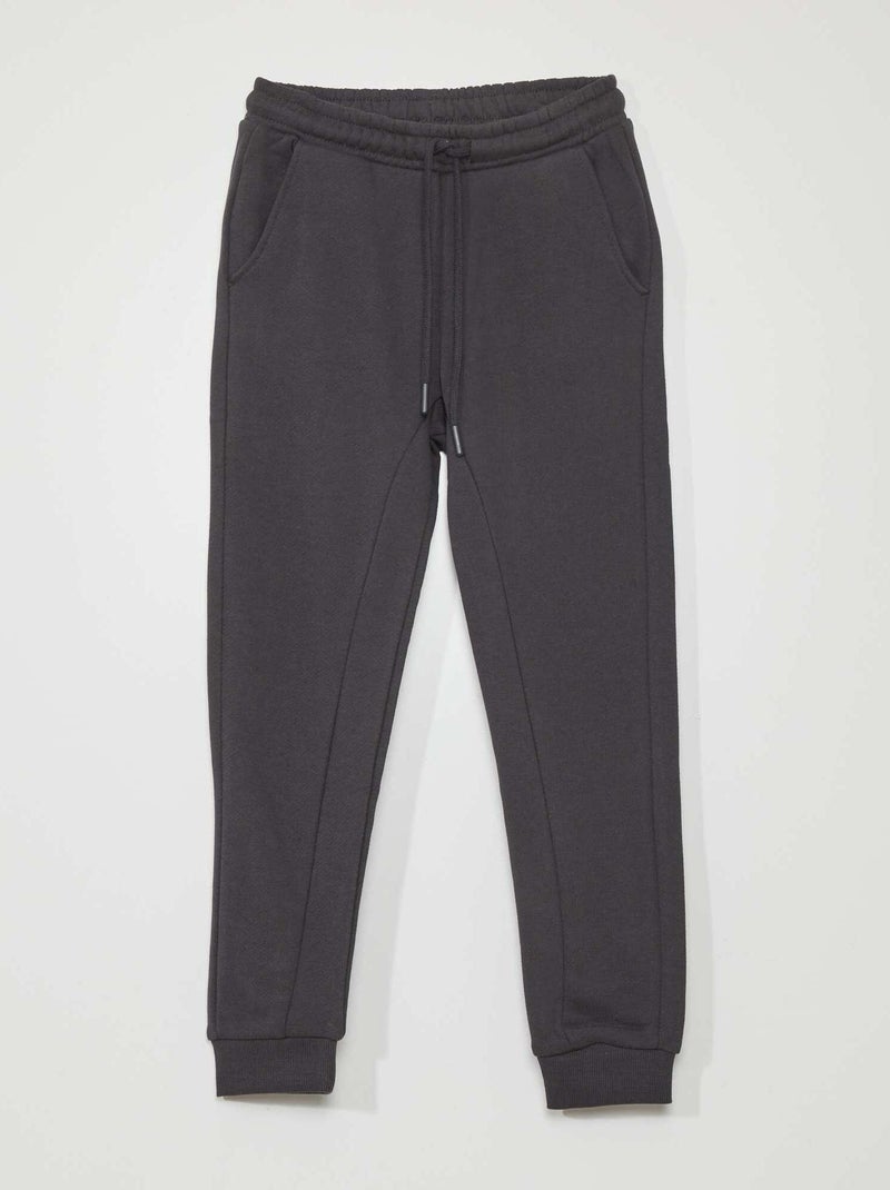 Pantalon jogging en french terry avec coutures Noir - Kiabi