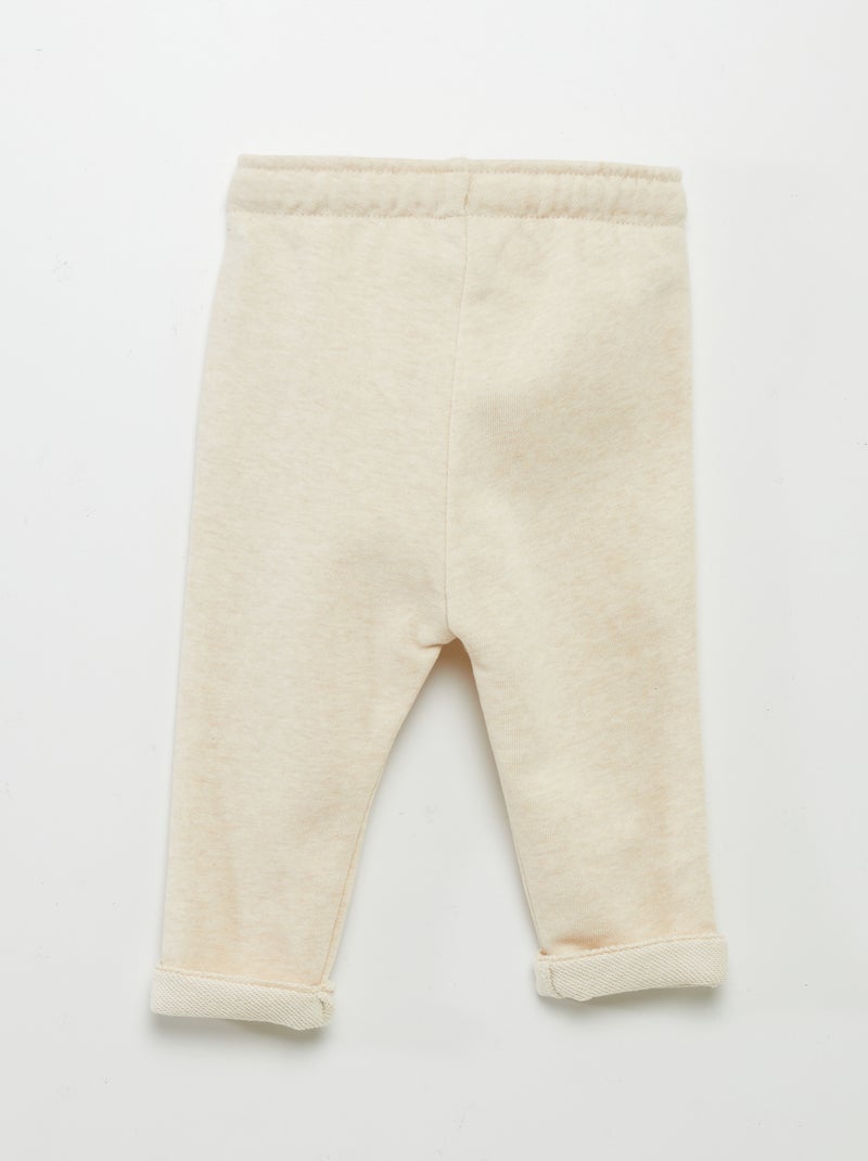 Pantalon jogging en french terry Beige - Kiabi