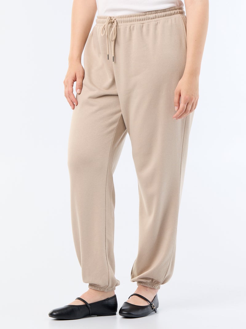 Pantalon jogging en french terry Beige - Kiabi