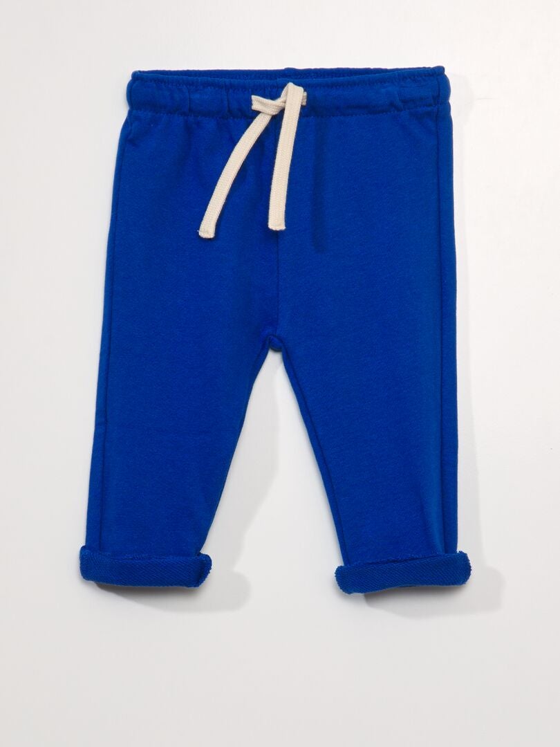 Pantalon jogging en french terry Bleu électrique - Kiabi