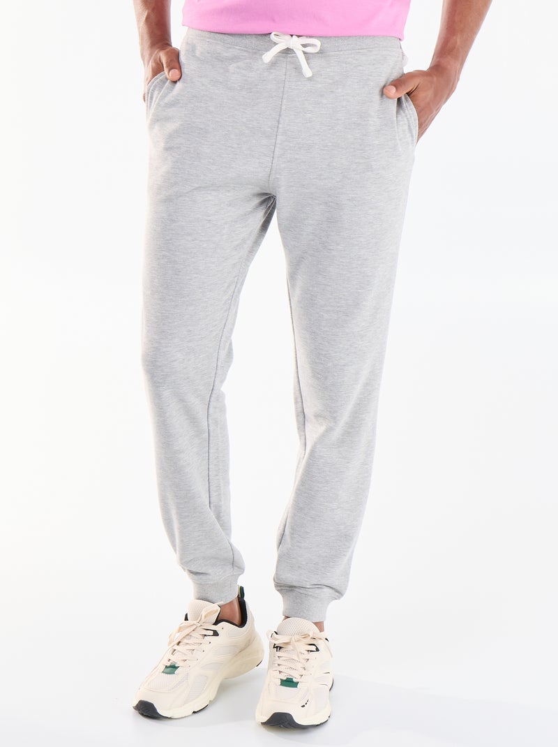 Pantalon jogging en French Terry Gris - Kiabi