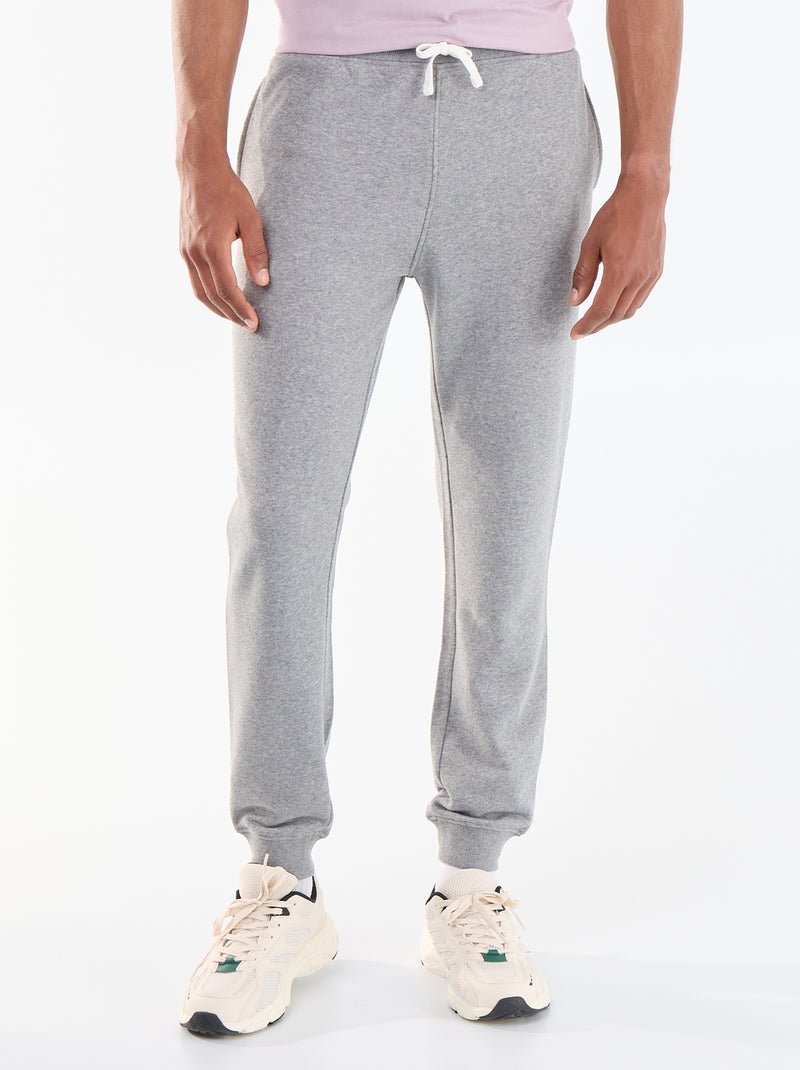 Pantalon jogging en French Terry Gris - Kiabi