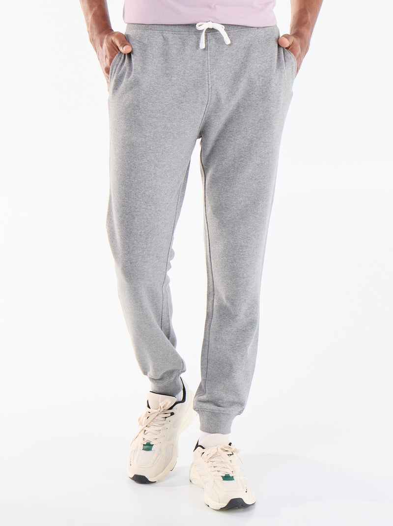 Pantalon jogging en French Terry Gris - Kiabi