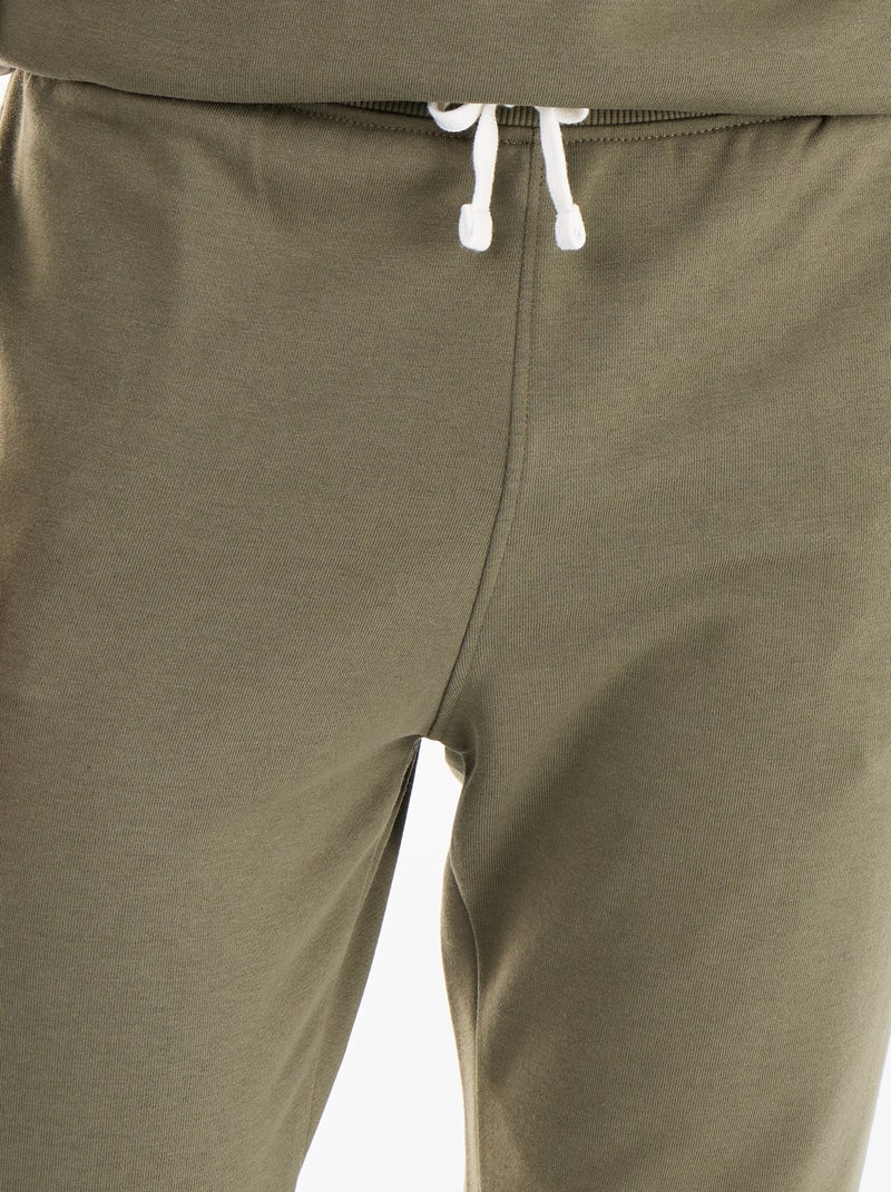 Pantalon jogging en French Terry Kaki - Kiabi