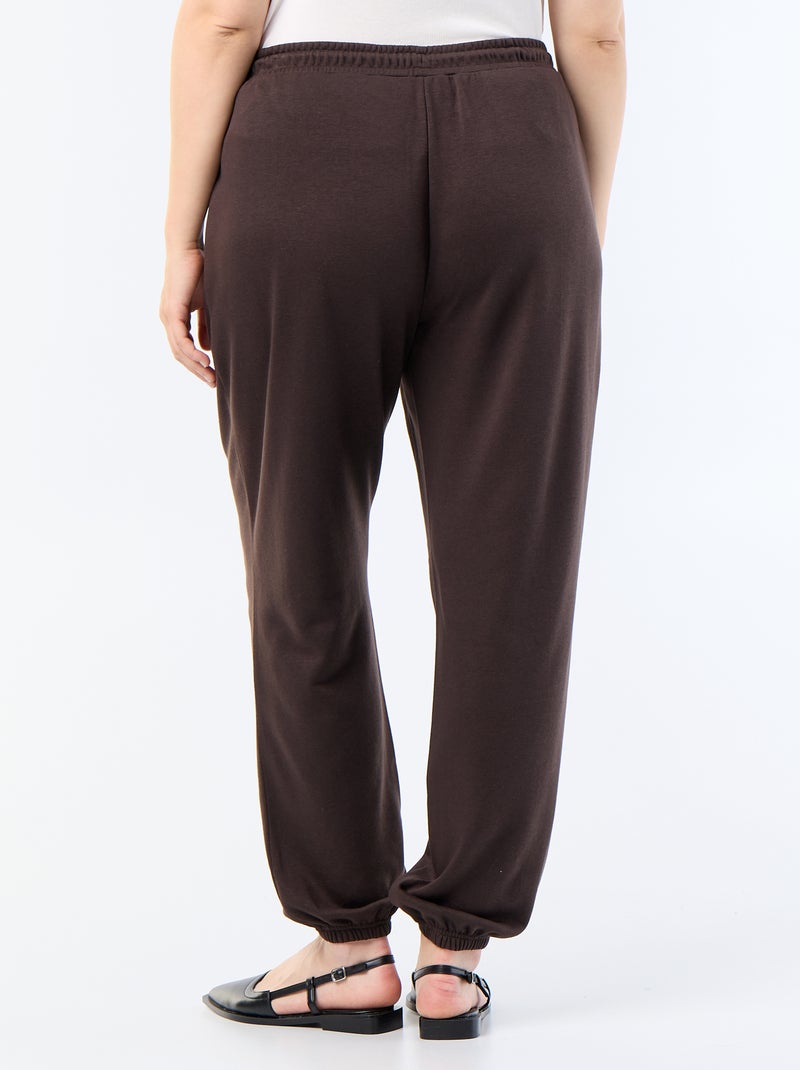 Pantalon jogging en french terry Marron - Kiabi