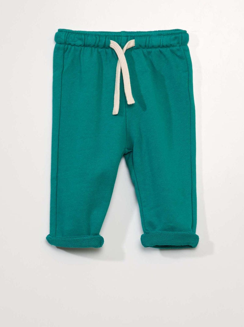 Pantalon jogging en french terry Vert - Kiabi