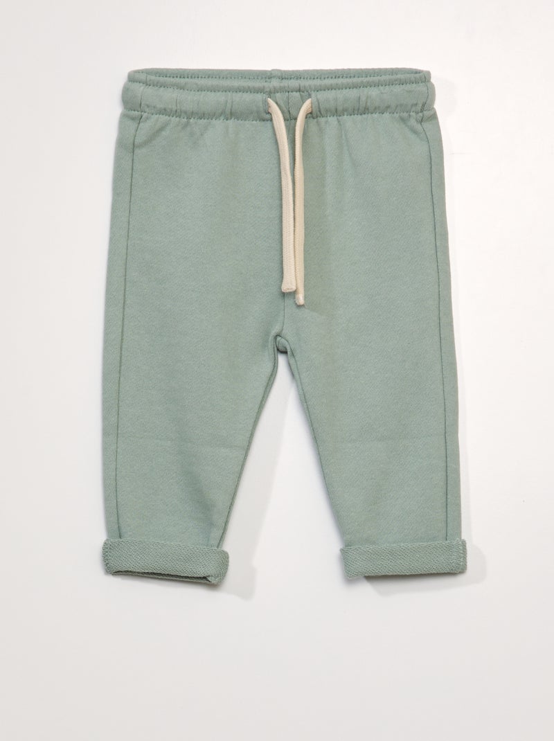 Pantalon jogging en french terry Vert jade - Kiabi