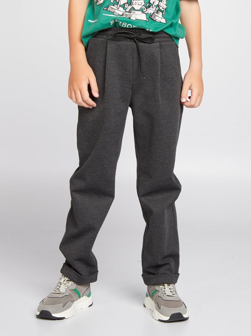 Pantalon jogging en maille piquée Gris foncé - Kiabi