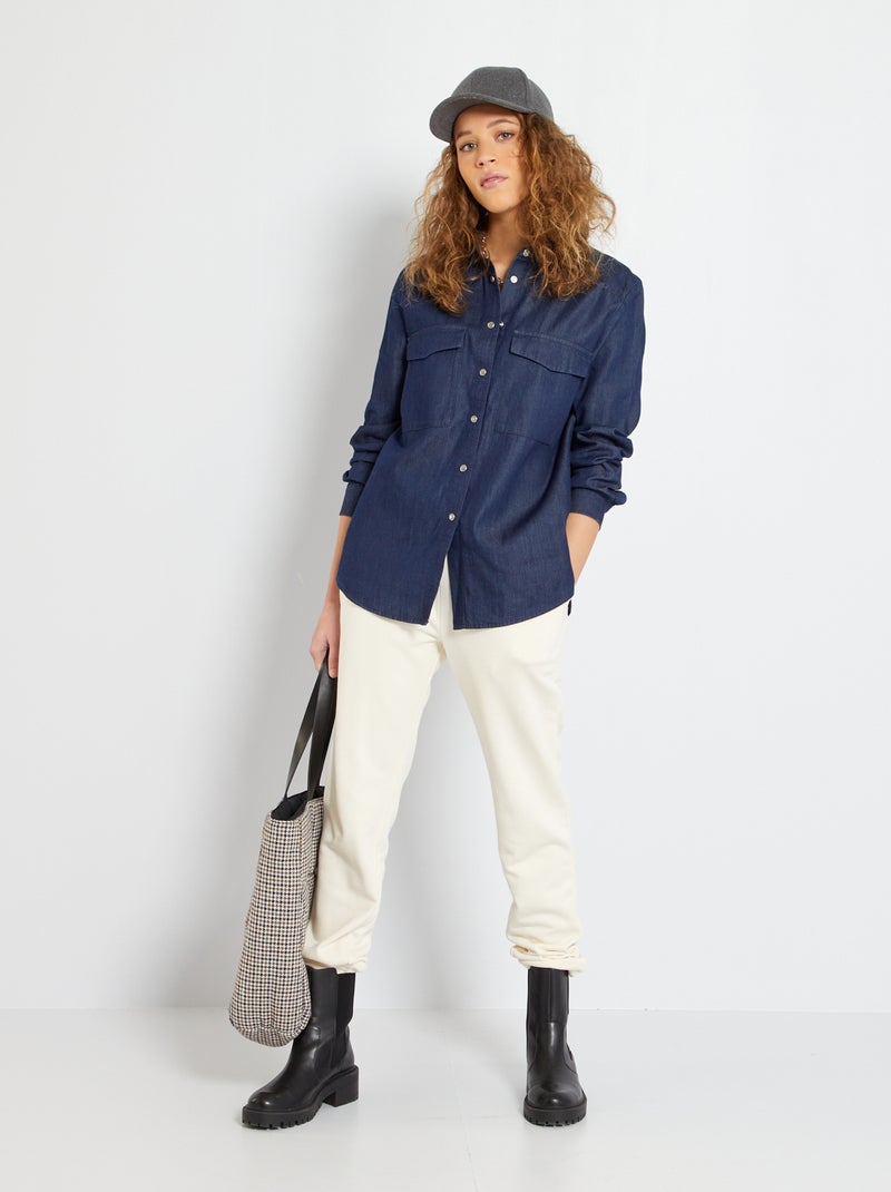 Pantalon jogging en molleton blanc - Kiabi