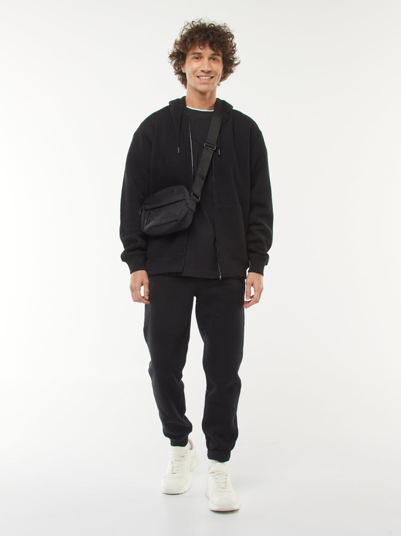 Pantalon jogging en molleton chaud noir - Kiabi