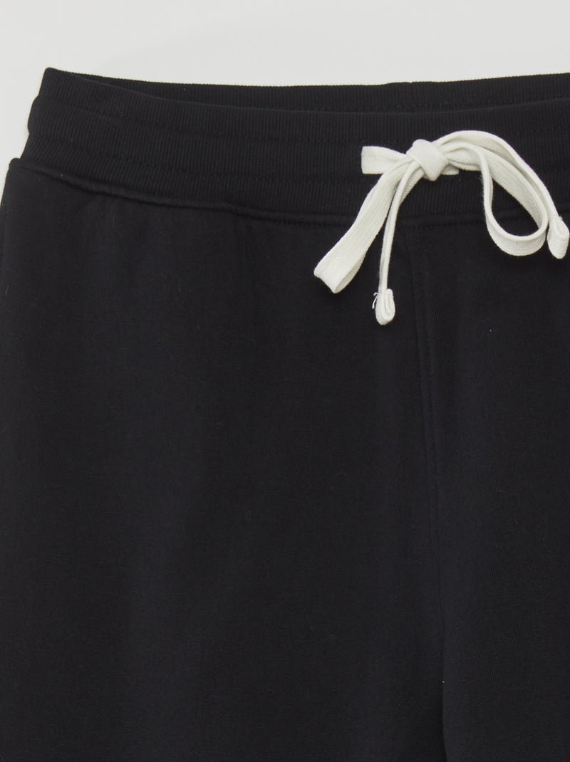 Pantalon jogging en molleton noir - Kiabi