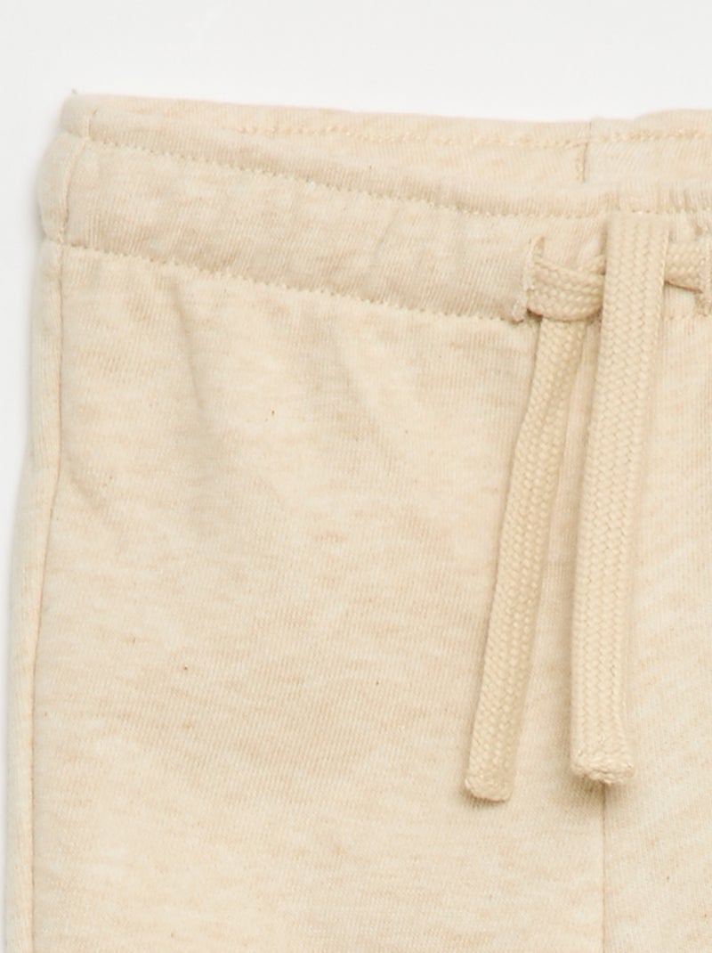 Pantalon jogging en molleton non gratté Beige - Kiabi