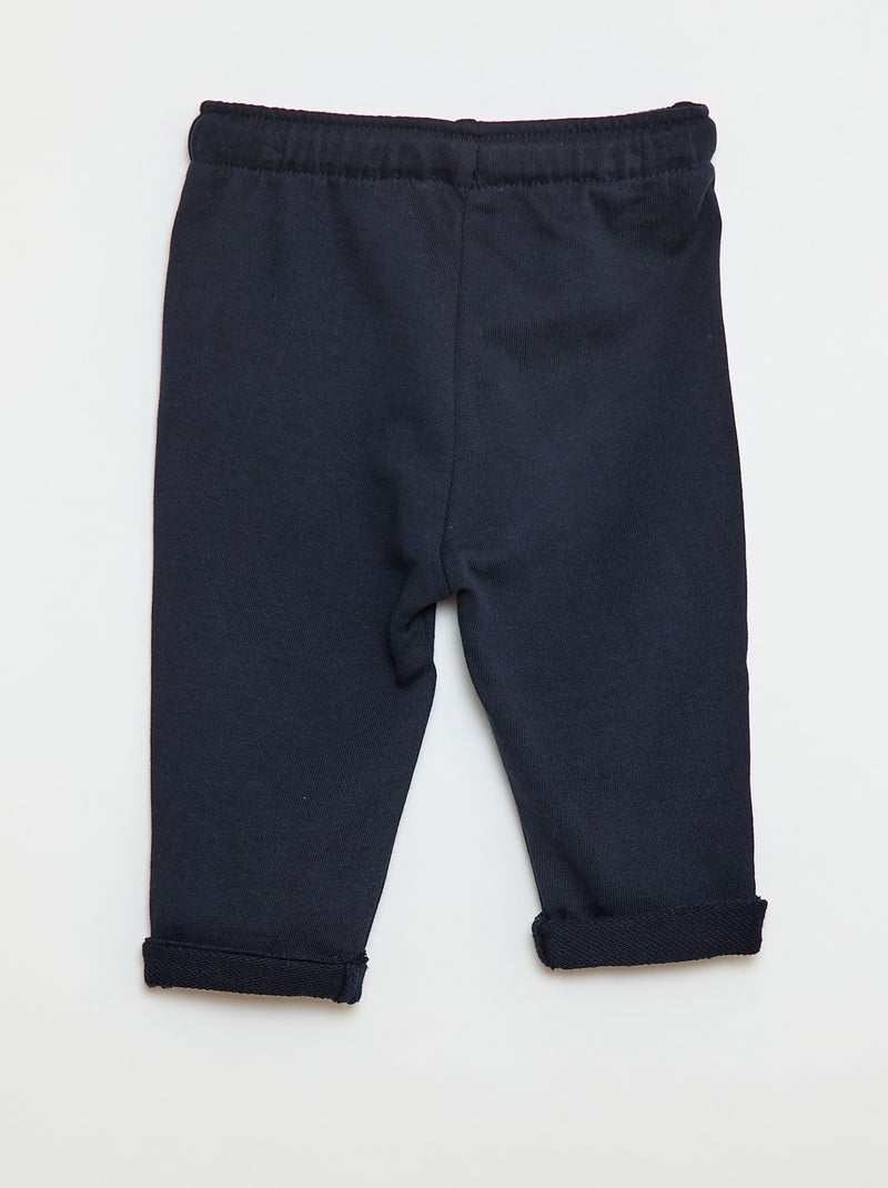Pantalon jogging en molleton non gratté Bleu - Kiabi