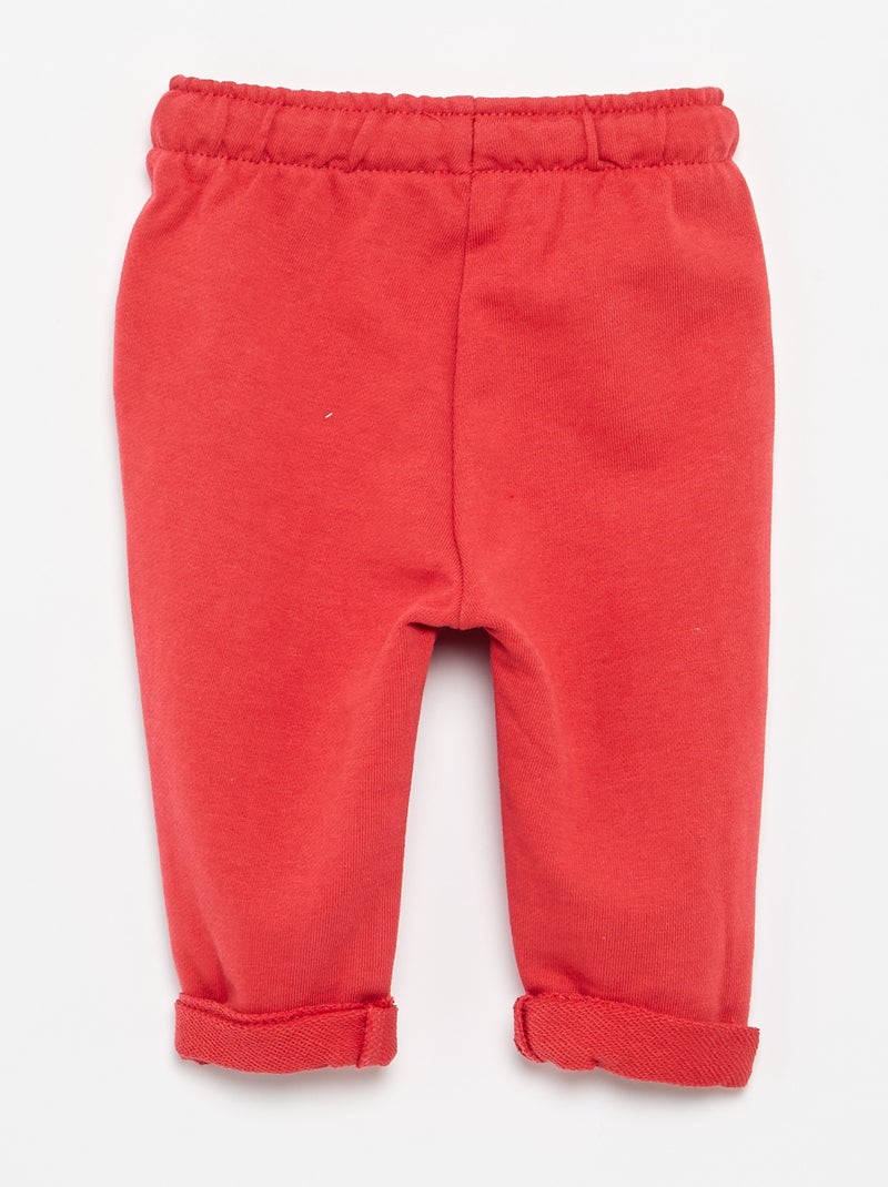 Pantalon jogging en molleton non gratté Rouge - Kiabi