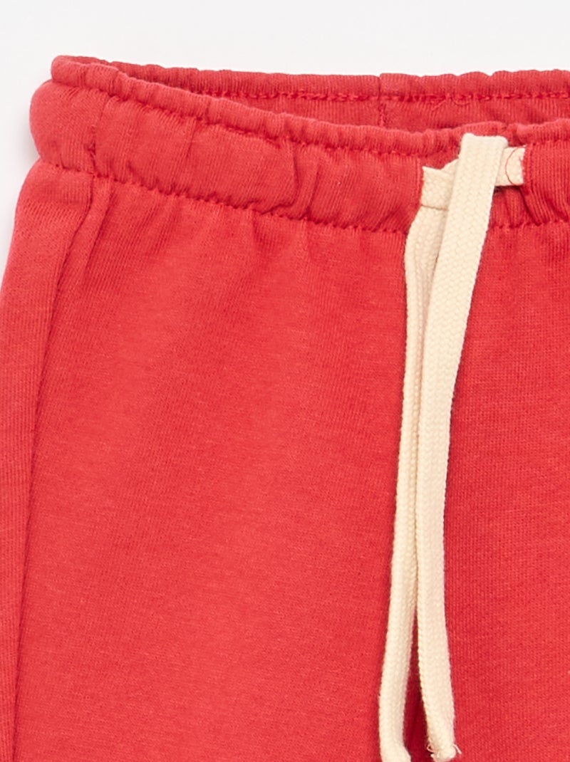 Pantalon jogging en molleton non gratté Rouge - Kiabi