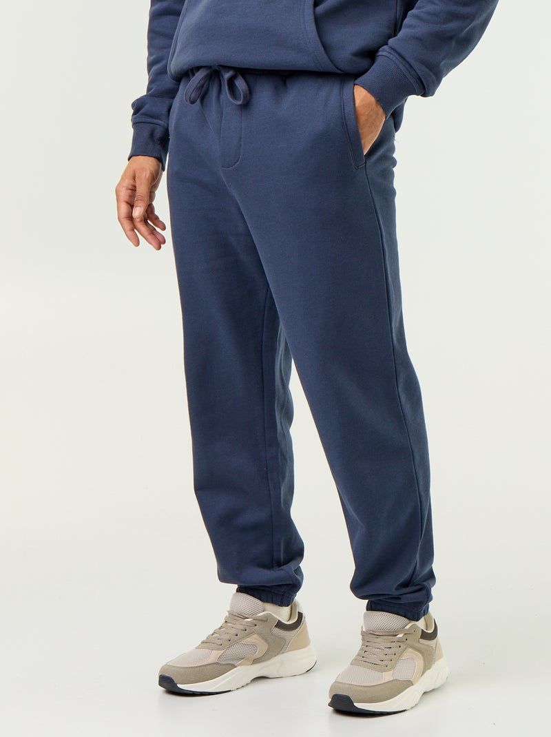 Pantalon jogging en molleton uni Bleu - Kiabi