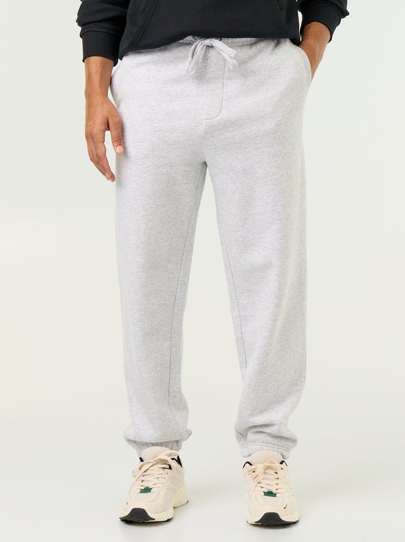 Pantalon jogging en molleton uni Gris - Kiabi