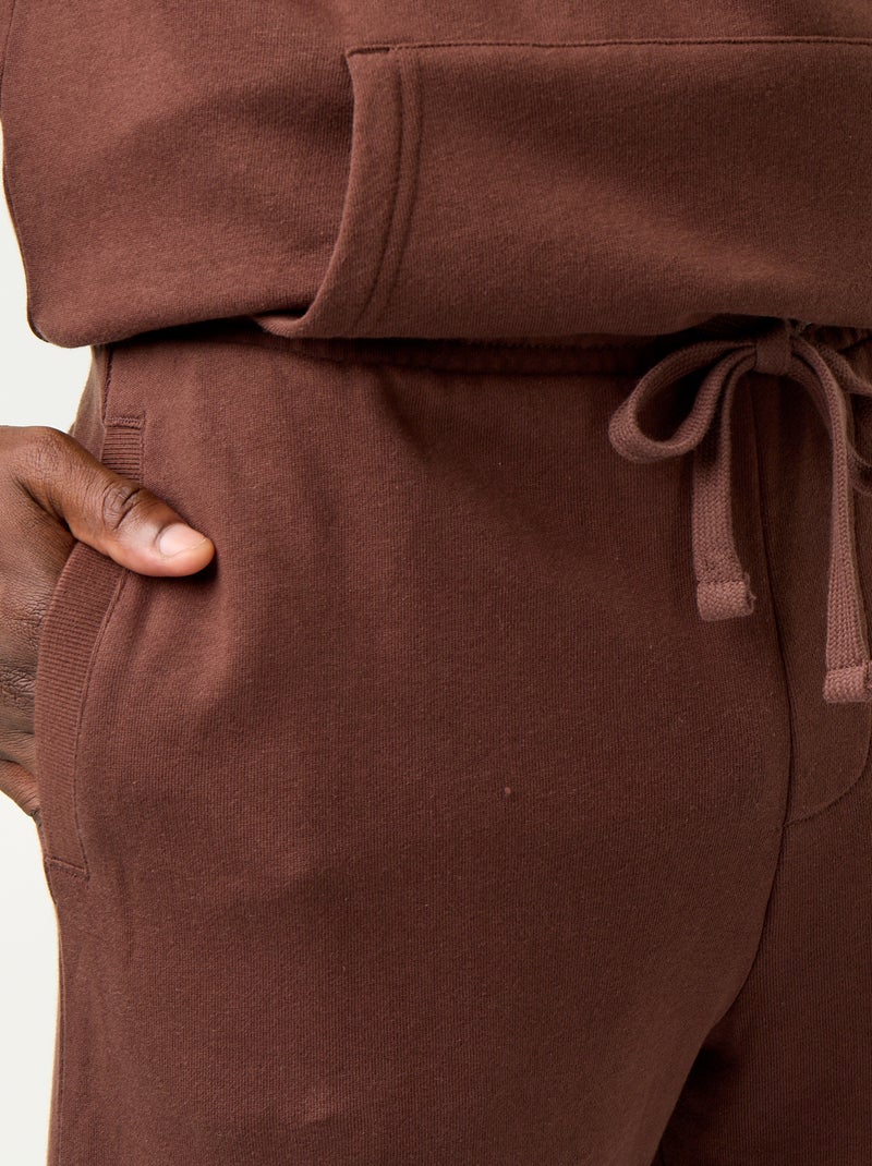 Pantalon jogging en molleton uni Marron - Kiabi