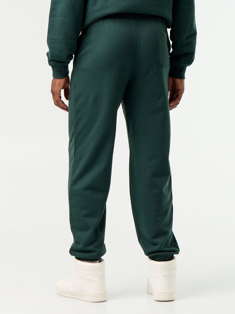 Pantalon jogging en molleton uni Vert - Kiabi