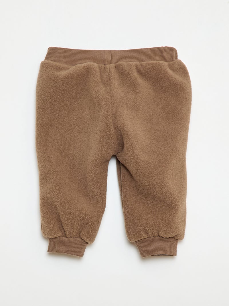 Pantalon jogging en polaire Marron - Kiabi