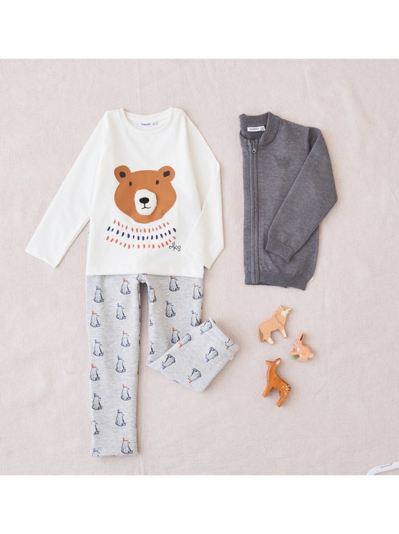 Pantalon jogging en Sweatoloudoux®, ours Noukie's Gris - Kiabi