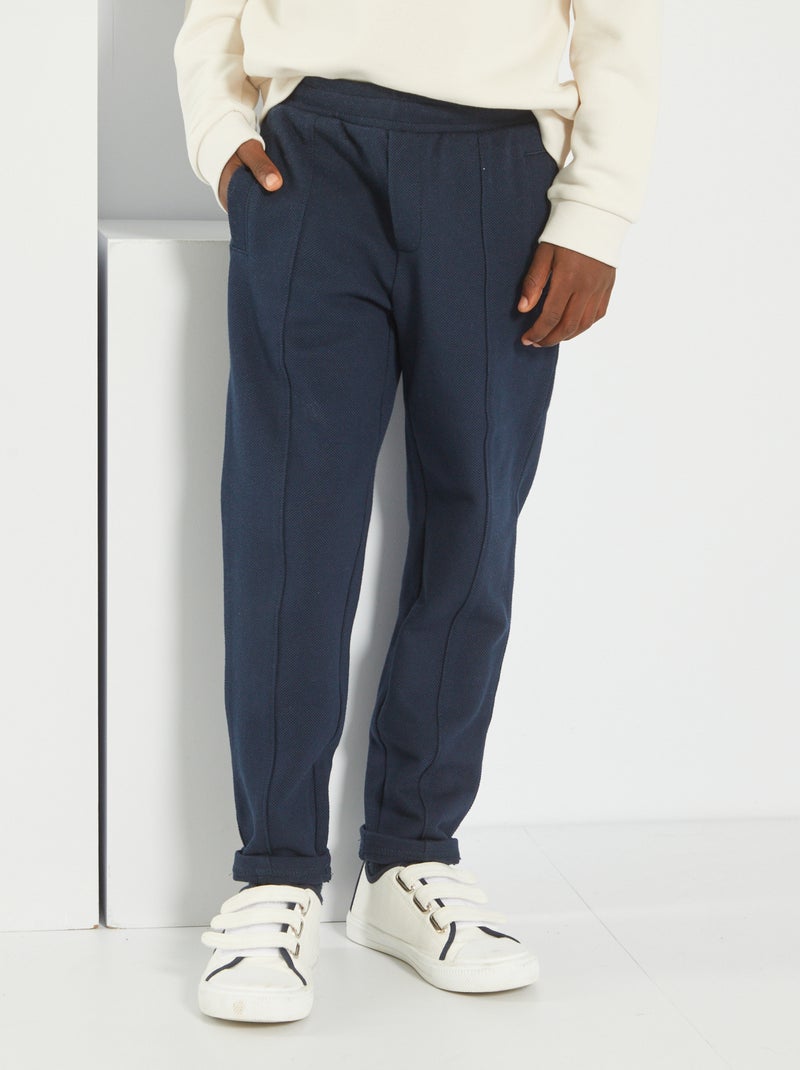Pantalon jogging en twill bleu marine - Kiabi