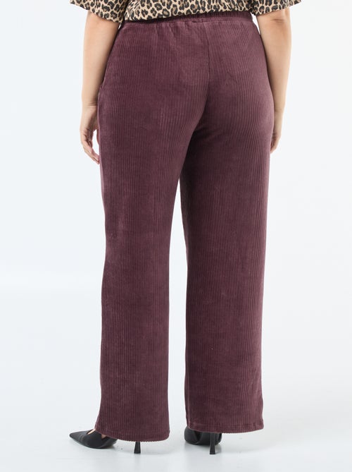 Pantalon jogging en velours côtelé - Kiabi