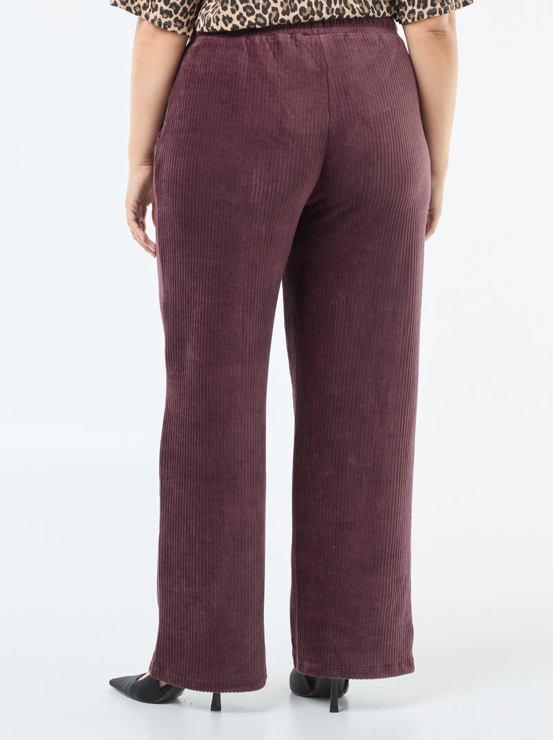 Pantalon jogging en velours côtelé Bordeaux - Kiabi