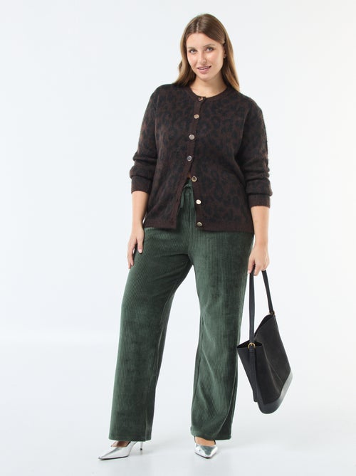 Pantalon jogging en velours côtelé - Kiabi