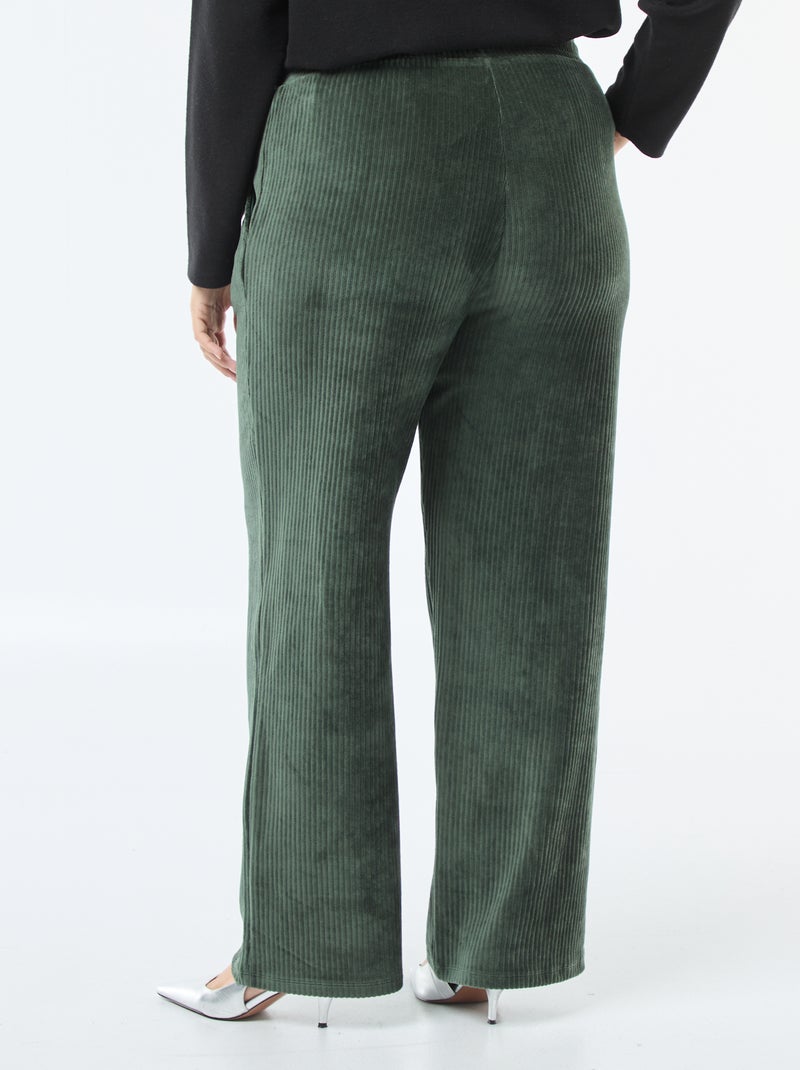 Pantalon jogging en velours côtelé Vert - Kiabi