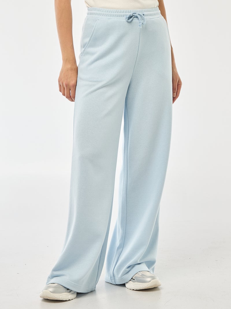 Pantalon jogging femme en maille lourde coupe large Bleu - Kiabi