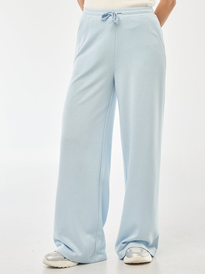 Pantalon jogging femme en maille lourde coupe large Bleu - Kiabi