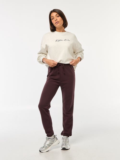 Pantalon jogging femme en maille lourde - Kiabi