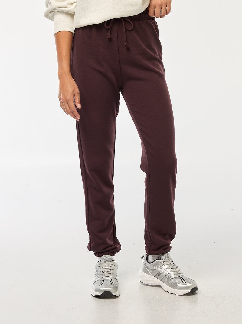 Pantalon jogging femme en maille lourde Violet - Kiabi