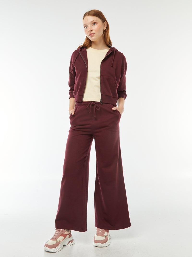 Pantalon jogging large Bordeaux - Kiabi