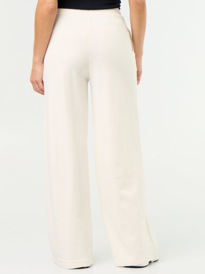 Pantalon jogging large en maille lourde Blanc - Kiabi