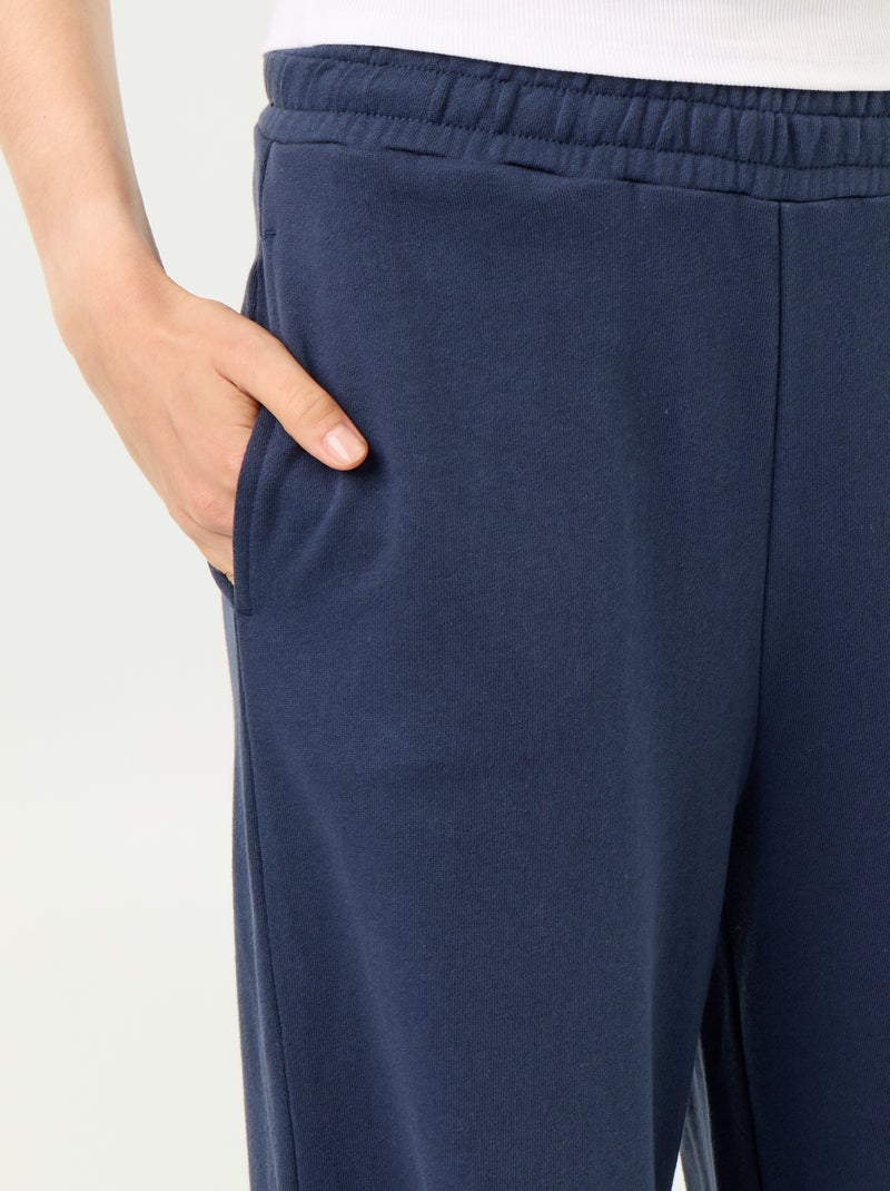Pantalon jogging large en maille lourde Bleu - Kiabi