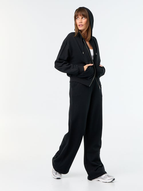 Pantalon jogging large en maille lourde - Kiabi